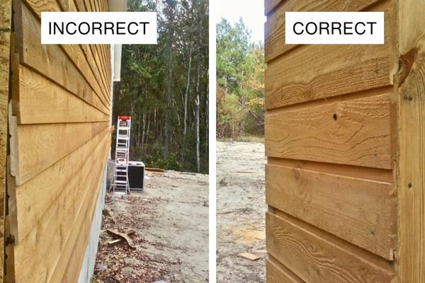 Incorrect vs Correct Installation of Channel Lap Siding